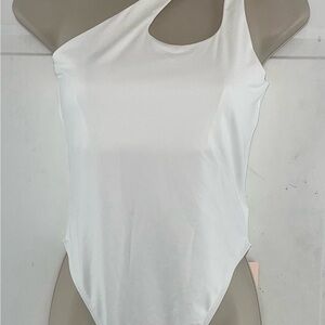 2/$20 SHEIN White Asymmetrical Bodysuit